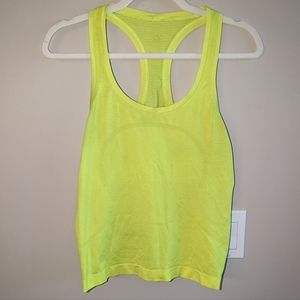 Neon yellow Lululemon workout tank